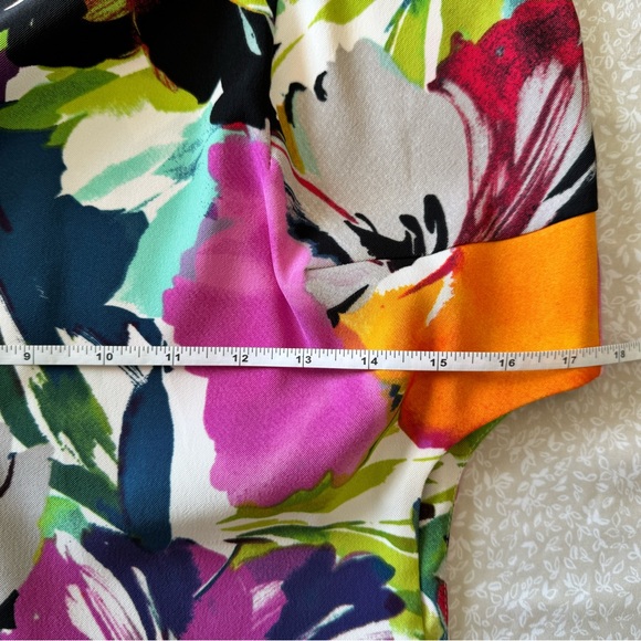 ALYX FLORAL MULTICOLOR SLEEVELESS SHEATH DRESS. KNEE LENGHT. LIKE NEW! - Picture 12 of 15